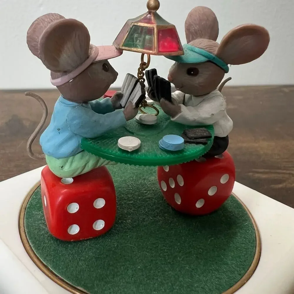 1996 Enesco Mice n Dice Musical Box 